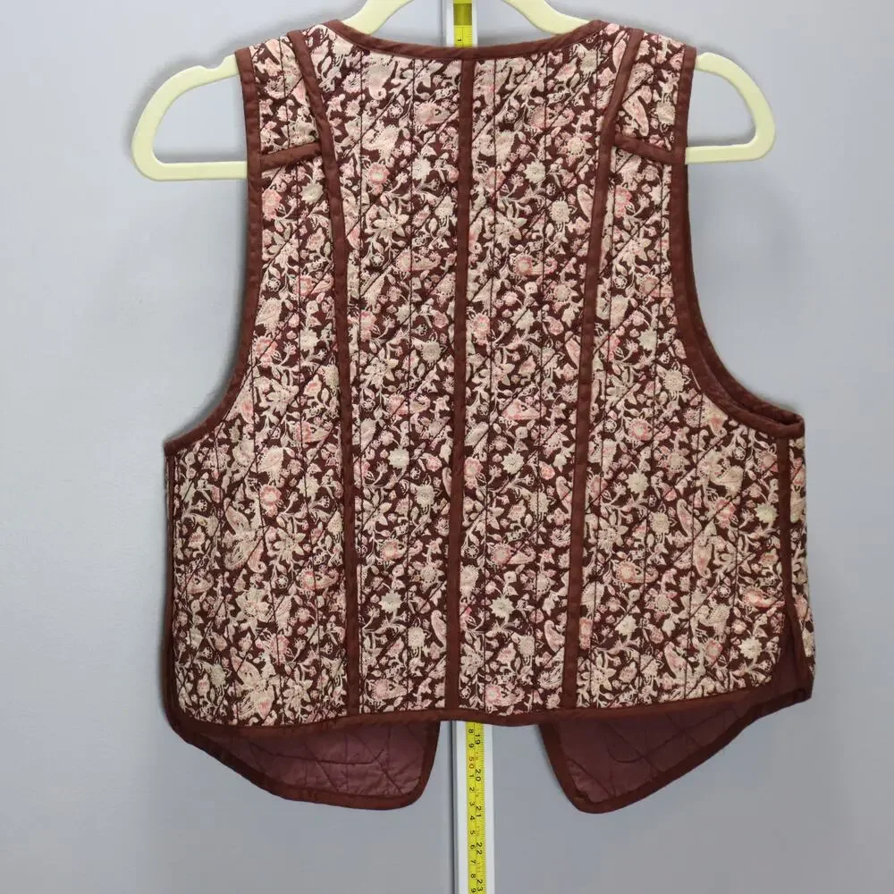 Free People Quilted Floral Vest Boho Cottagecore Sample‎ Size S